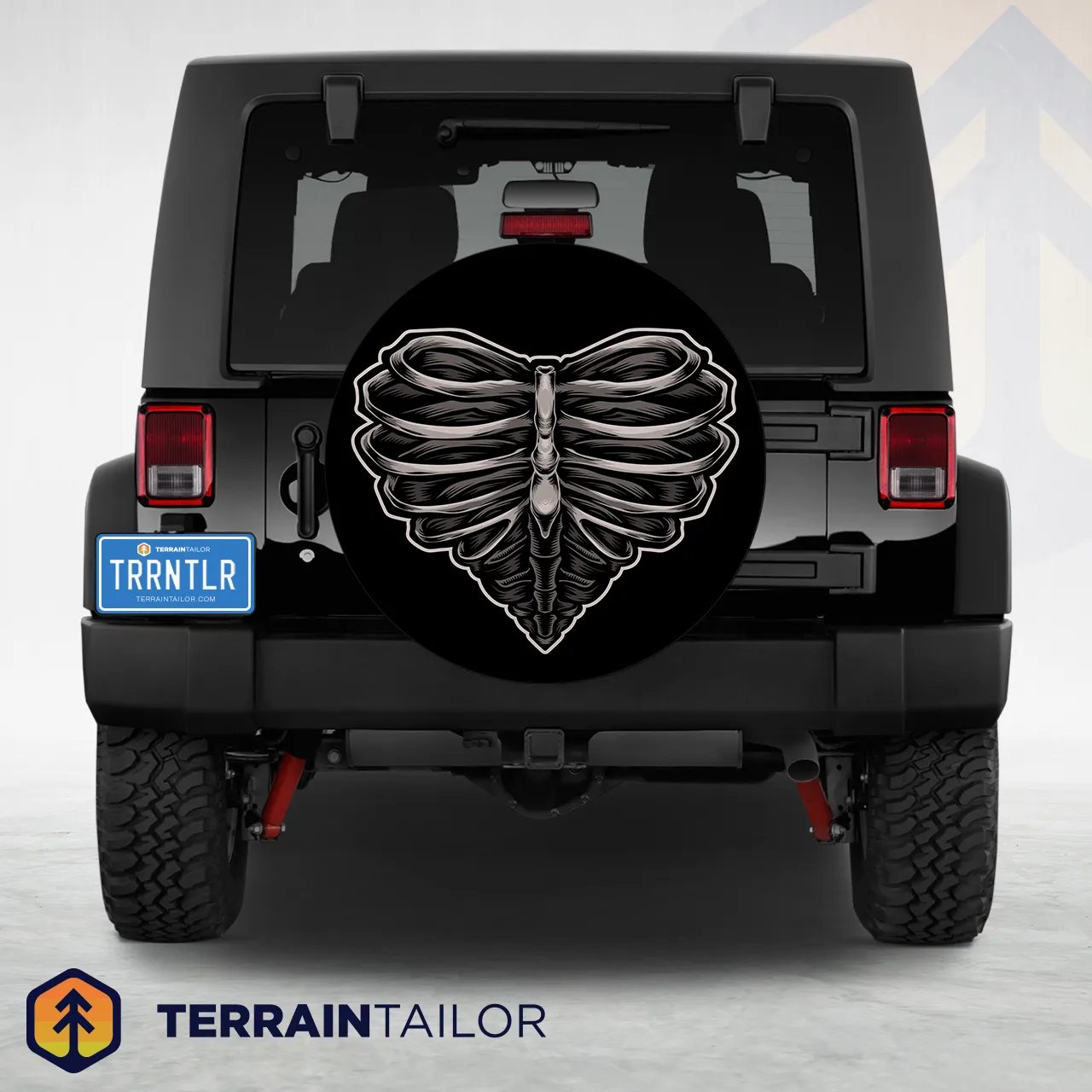 Heart Skeleton Ribcage Spare Tire Cover