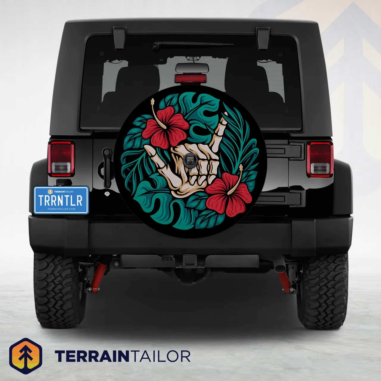 Hibiscus Shaka Hand Spare Tire Cover