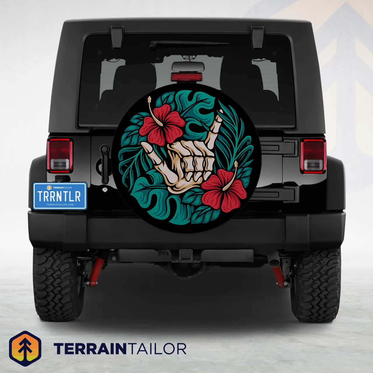 Hibiscus Shaka Hand Spare Tire Cover