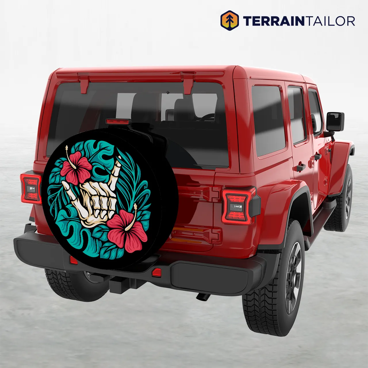 Hibiscus Shaka Hand Spare Tire Cover