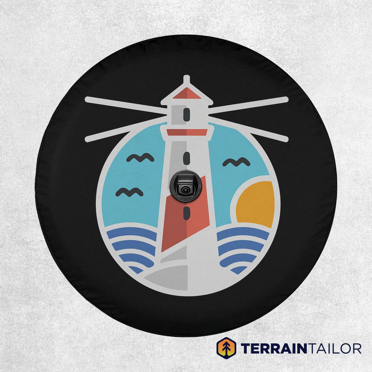 Coastal Lighthouse Spare Tire Cover