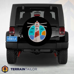 Coastal Lighthouse Spare Tire Cover