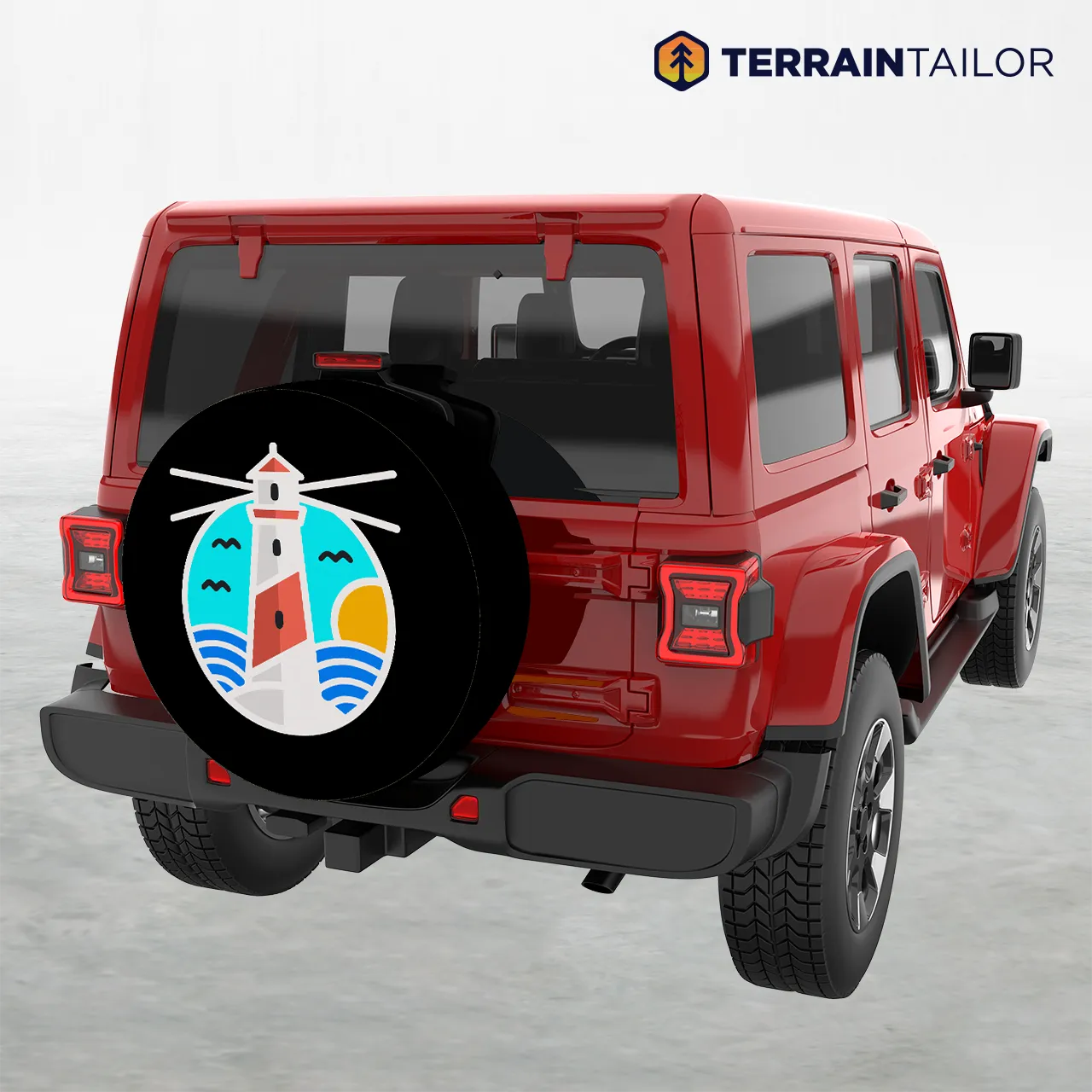 Coastal Lighthouse Spare Tire Cover