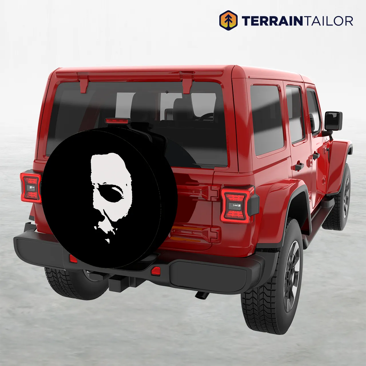 Horror Mask Minimalist Spare Tire Cover