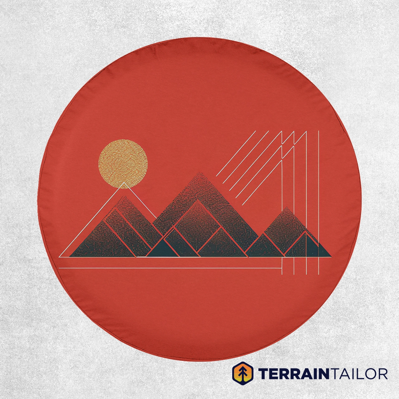 Minimalist Geometric Mountains - Spare Tire Cover