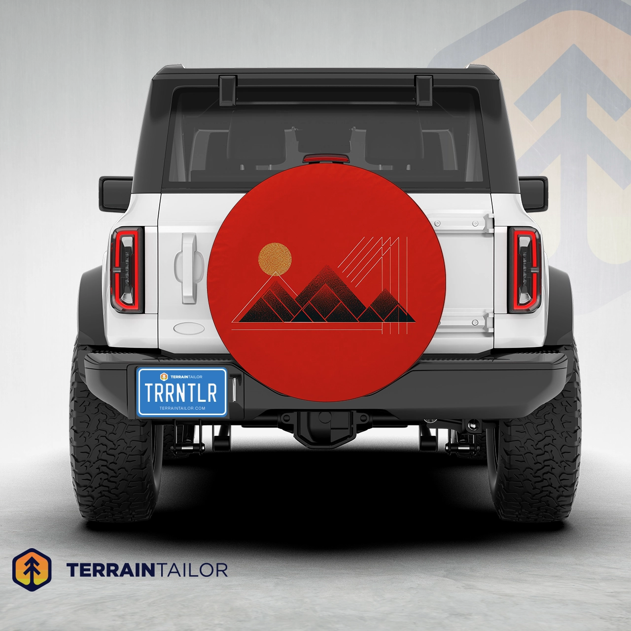 Minimalist Geometric Mountains - Spare Tire Cover