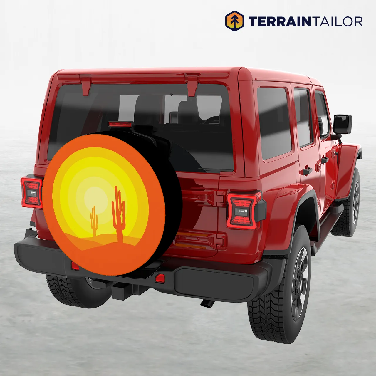 Modern Desert Landscape Spare Tire Cover