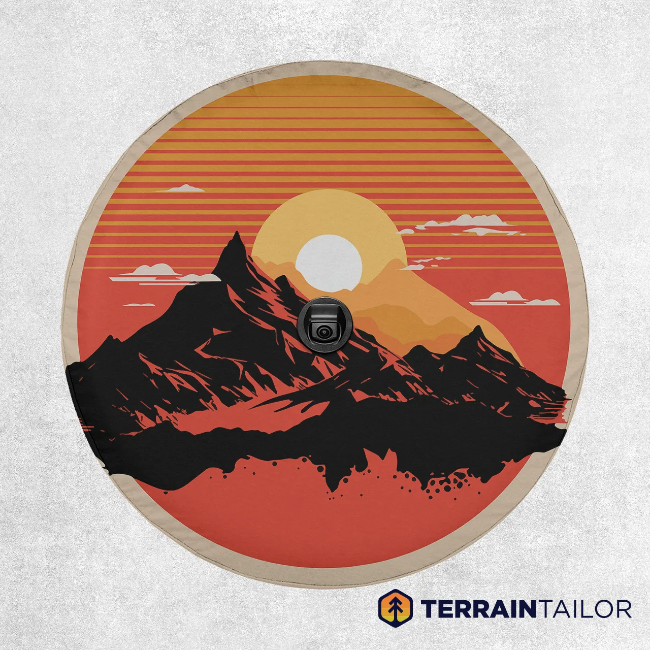 Modern Mountain Sunset Spare Tire Cover
