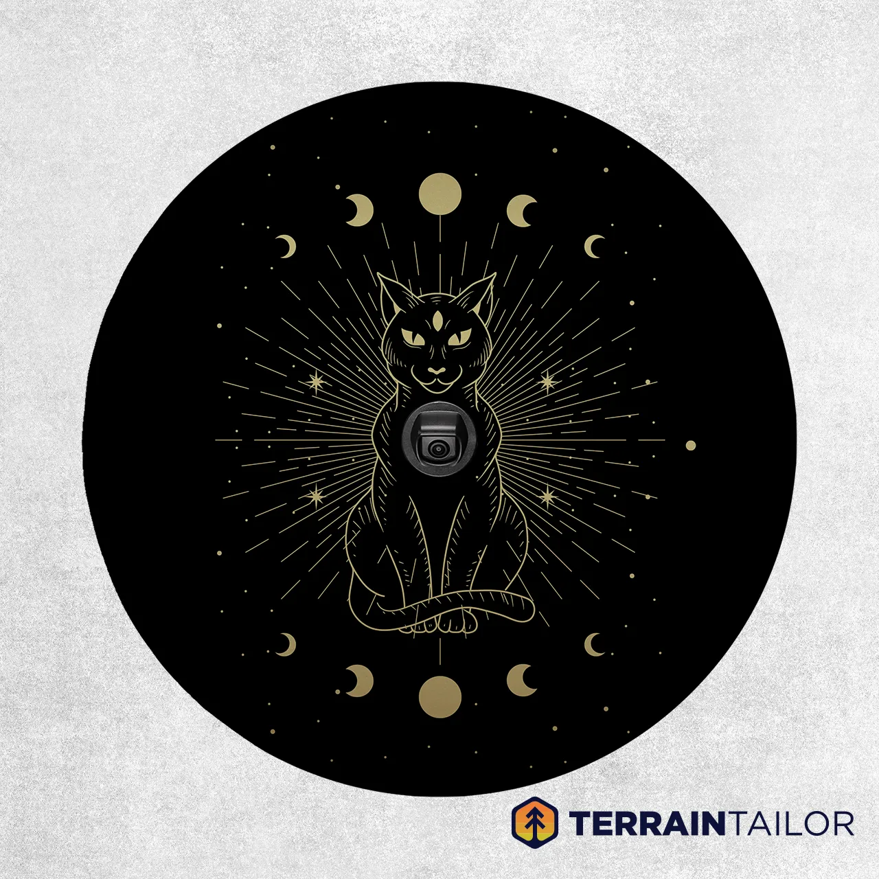 Moon Phase Black Cat Spare Tire Cover