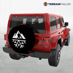 Mountain and Snowflake Spare Tire Cover