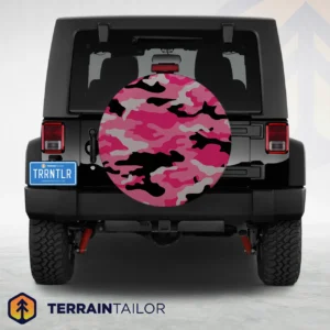 Pink Camouflage Spare Tire Cover
