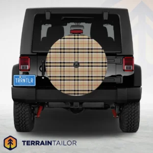 Classic Tan Plaid Spare Tire Cover