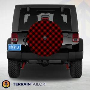 Red & Black Plaid Spare Tire Cover
