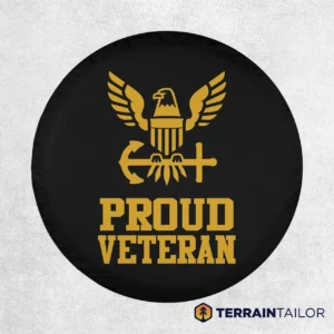 Proud Navy Veteran Spare Tire Cover (Large Emblem)