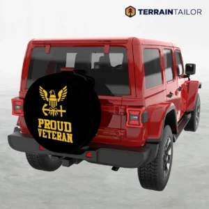 Proud Navy Veteran Spare Tire Cover (Large Emblem)