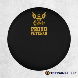 Proud Navy Veteran Spare Tire Cover (Compact Emblem)