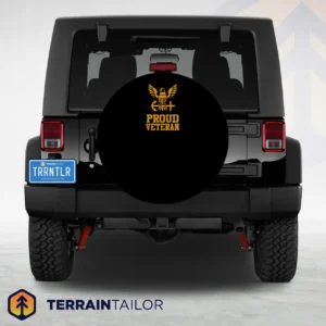 Proud Navy Veteran Spare Tire Cover (Compact Emblem)