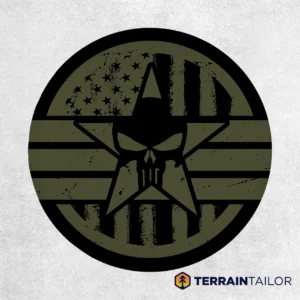 Punisher Skull Tactical Skull Star Flag Spare Tire Cover