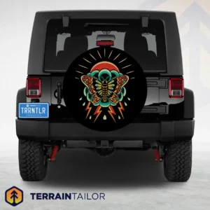 Retro Moth Spare Tire Cover