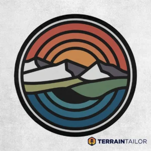 Retro Mountain Landscape Spare Tire Cover