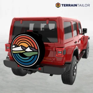 Retro Mountain Landscape Spare Tire Cover