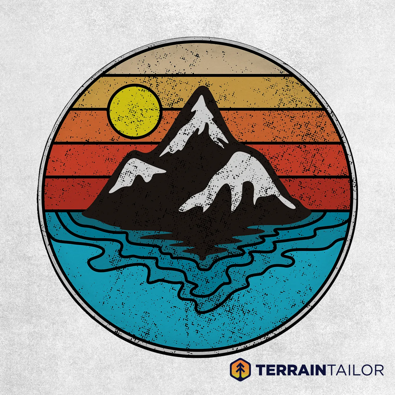 Retro Mountain & Ocean Spare Tire Cover
