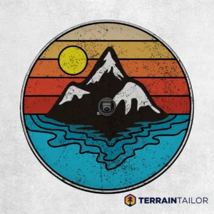 Retro Mountain & Ocean Spare Tire Cover