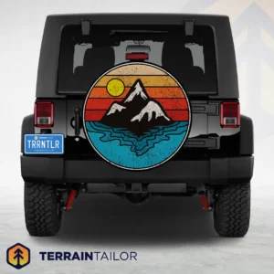 Retro Mountain & Ocean Spare Tire Cover