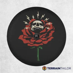 Rose & Skull Lightning Tire Cover