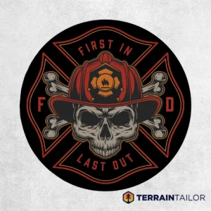 Fire Department Skull Spare Tire Cover