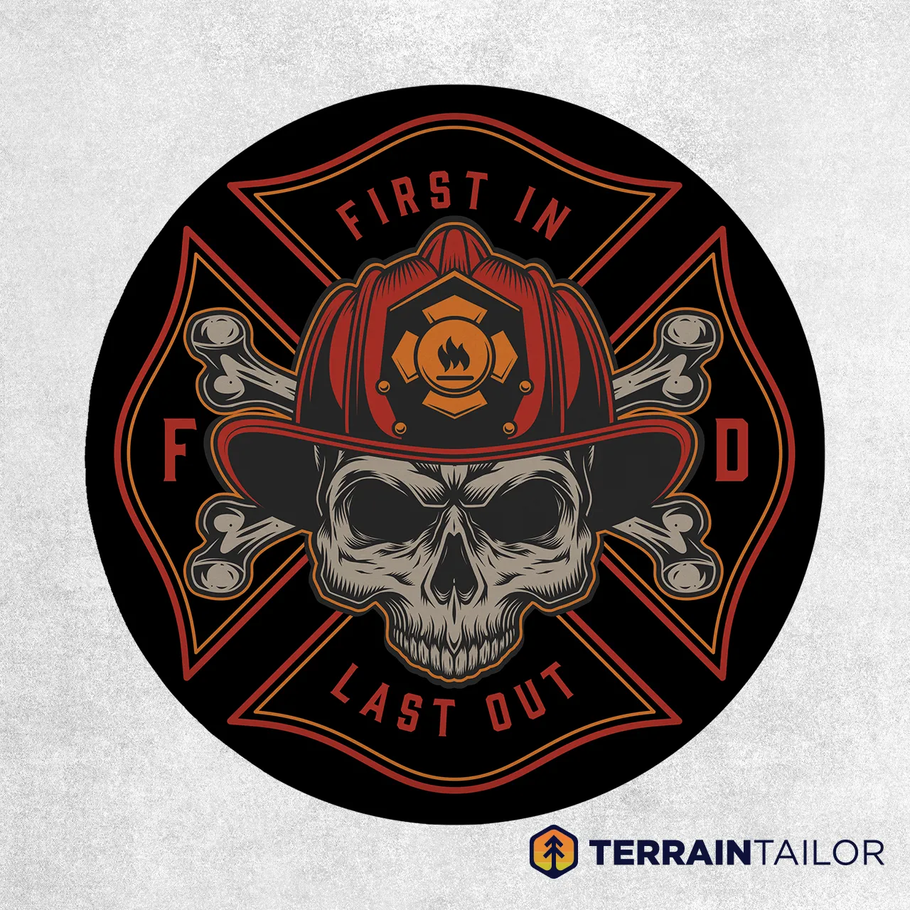 Fire Department Skull Spare Tire Cover