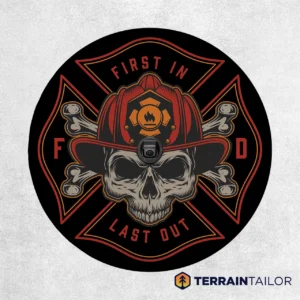 Fire Department Skull Spare Tire Cover