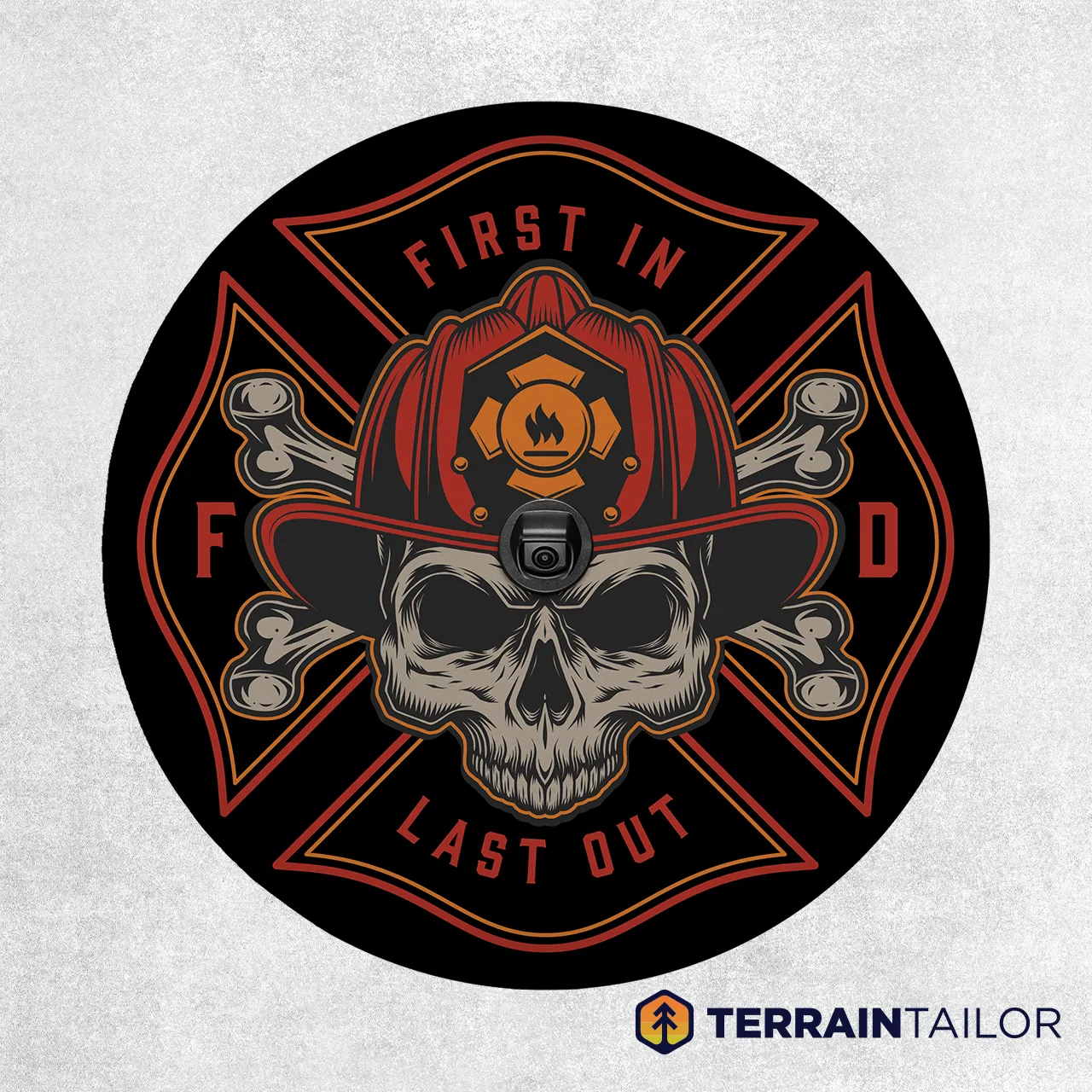 Fire Department Skull Spare Tire Cover