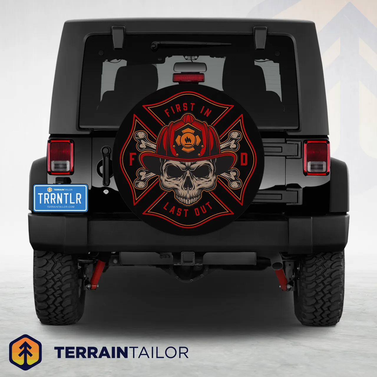 Fire Department Skull Spare Tire Cover