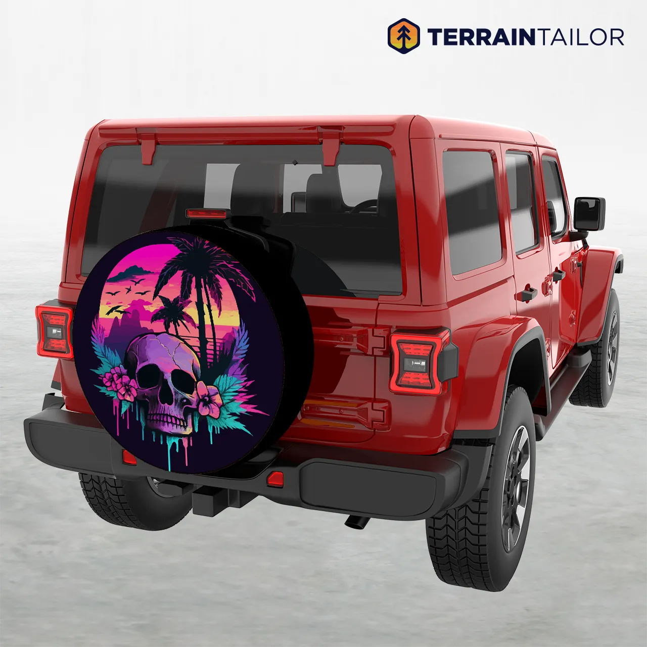 Tropical Skull Island Spare Tire Cover