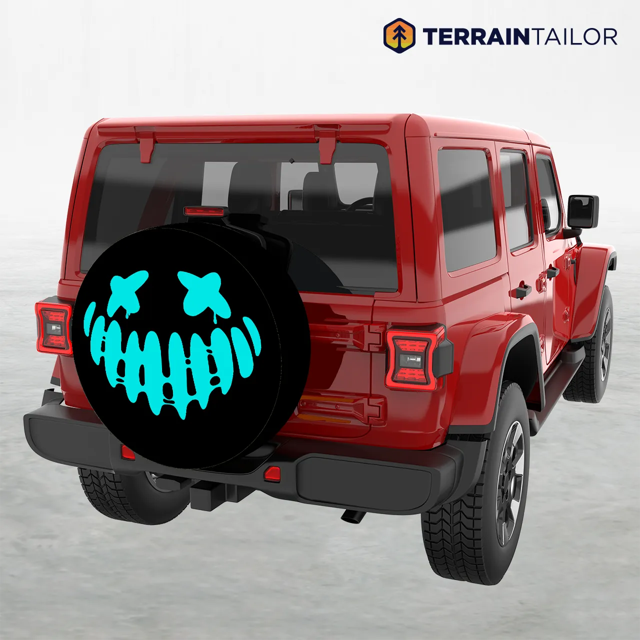 Spray Paint Smile Face Spare Tire Cover