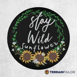 Stay Wild Sunflower Spare Tire Cover