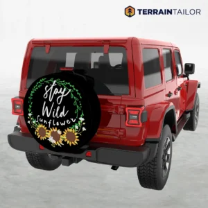 Stay Wild Sunflower Spare Tire Cover