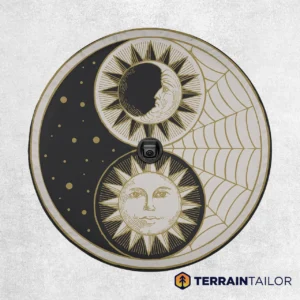Sun & Moon Yin Yang Celestial Spare Tire Cover