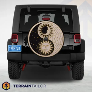 Sun & Moon Yin Yang Celestial Spare Tire Cover