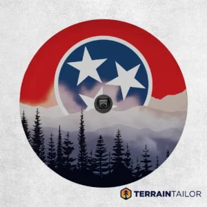 Tennessee Flag Mountain Home Spare Tire Cover