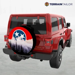 Tennessee Flag Mountain Home Spare Tire Cover
