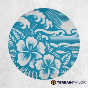 Tropical Hibiscus Waves Spare Tire Cover