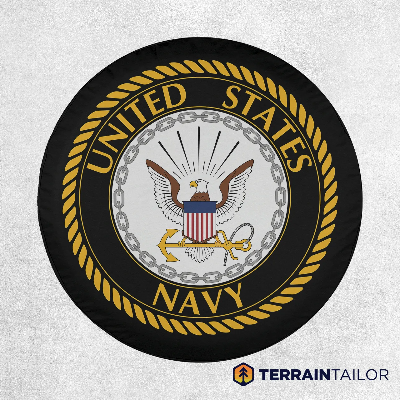 United States Navy Rope Border Spare Tire Cover