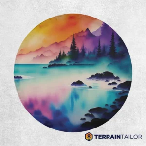 Vivid Watercolor Landscape Spare Tire Cover