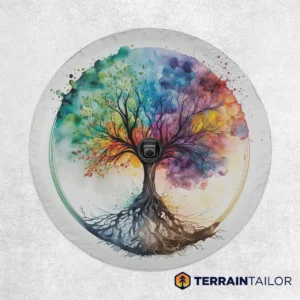 Watercolor Tree of Life Spare Tire Cover