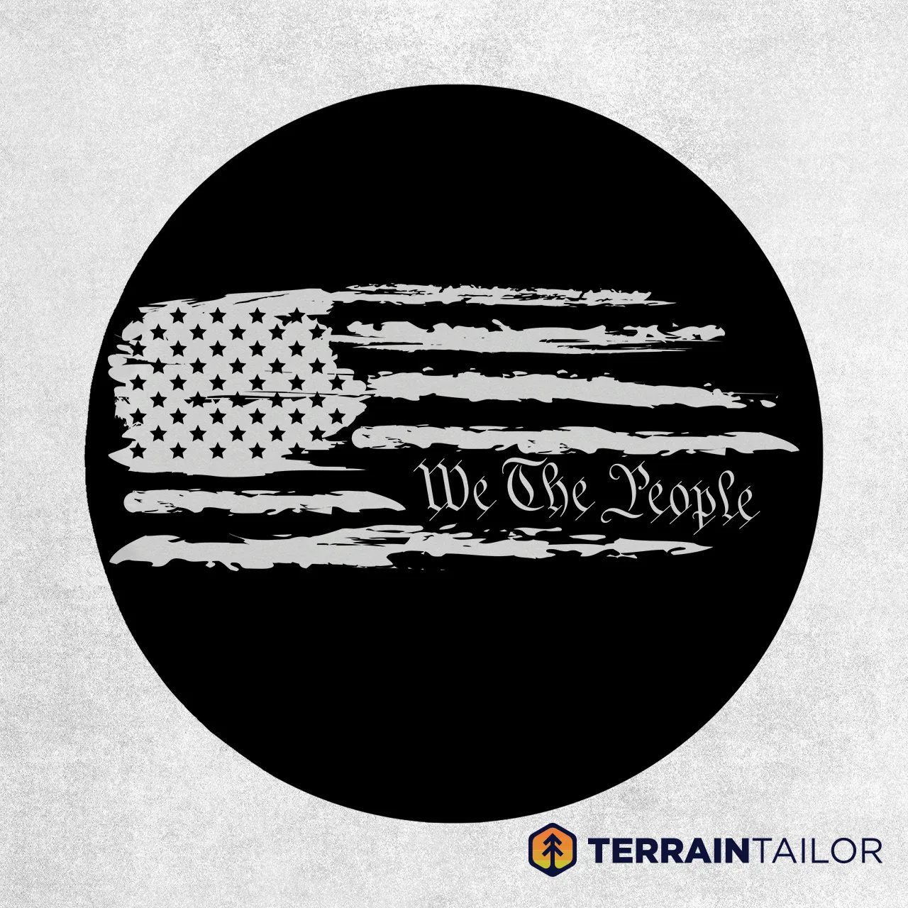 We The People Distressed American Flag Spare Tire Cover