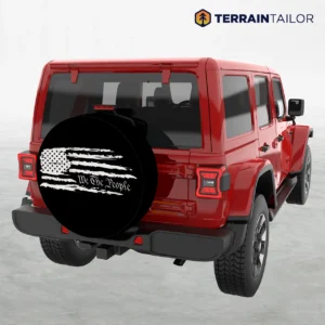 We The People Distressed American Flag Spare Tire Cover