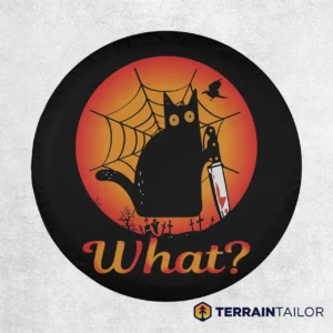"What?" Halloween Cat Spare Tire Cover