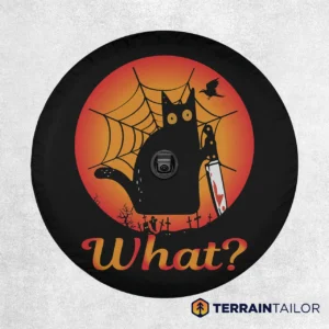"What?" Halloween Cat Spare Tire Cover